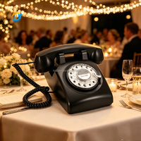 Téléphone filaire vintage style antique pour enregistrement audio, livre d'or sonore pour mariages et fêtes, personnalisable
