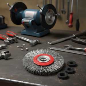 TTAKE Circular Brush 200x25 Mm Stainless Steel Wire For Bench <b>Grinders</b> - Product Image 3