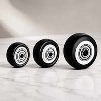 Roulettes pivotantes en caoutchouc et fer noir durables, tige filetée de 1,5/2/3 pouces, roulement à billes double de précision, fonctionnement silencieux pour petits appareils