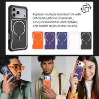 Nouvelle Arrivée 2026 – Coque de Téléphone de Luxe Antichoc à Chargement Magnétique Sans Fil avec Plaque Remplaçable pour iPhone 17 Pro