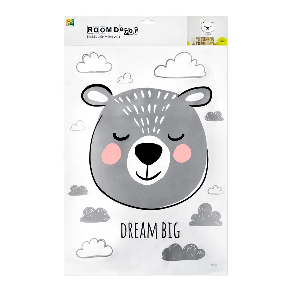 Dream Big Cute Cartoon Animal Wall Sticker for Kid's Room Decoration with Environmentally Friendly PP Materials Printed