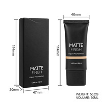 Fond de Teint Crème Végétalien Couvrance Totale Longue Durée Contrôle Sébum 30ml Personnalisable avec Logo en Gros pour Tous Types de Peaux en Tube Noir Foncé