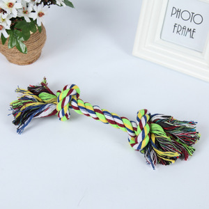 Jouet pour chien en corde de coton à trois brins, jouet à mâcher durable pour chiens de petite, moyenne et grande taille, jouet pour animaux de compagnie, corde à double nœud - Product Image 2