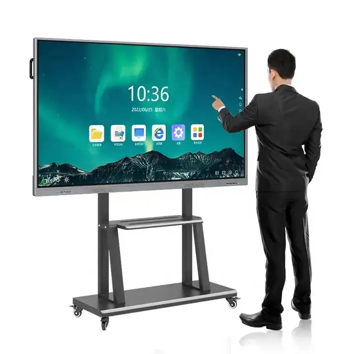 Penjualan langsung dari pabrik layar sentuh 65 75 inci papan tulis pintar interaktif 4k untuk mengajar kelas