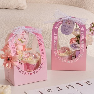 Boîte-cadeau <span class=keywords><strong>de</strong></span> bonbons <span class=keywords><strong>de</strong></span> Noël biodégradable ondulé avec poignée pour dessert au chocolat Apple OEM impression disponible - Product Image 4