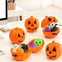 Ember labu ramah lingkungan dengan desain tutup terbuka untuk pesta karnaval dan kotak buta Gashapon Halloween