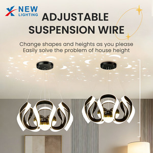 Lustre LED moderne 96W à intensité variable 3CCT, suspension à trois têtes dorée pour salon, salle à manger, chambre, îlot de cuisine, luminaire de <span class=keywords><strong>plafond</strong></span> - Product Image 4