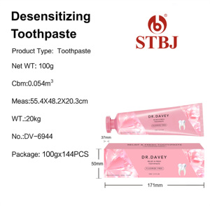 <span class=keywords><strong>Pasta</strong></span> <span class=keywords><strong>Dental</strong></span> <span class=keywords><strong>Desensibilizante</strong></span> Vegana con Sabor a Menta Fresca, Marca DR DAVEY, OEM/ODM, Logotipo Personalizado, Reduce las Incrustaciones y Blanquea, Tamaño Regular - Product Image 2