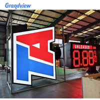 Panneau d'affichage numérique LED étanche pour prix du carburant, télécommande, luminosité réglable, affichage des prix de la station-service