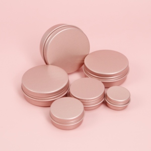 Cylinder Aluminum Tin Screw Cap <b>Matte</b> Pink Food Grade Blush Containers Empty Tin Cans - Product Image 5