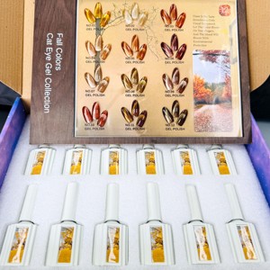 Ensemble de vernis à ongles en gel de couleur d'automne-12 couleurs, <span class=keywords><strong>effet</strong></span> oeil de chat, aimant imbibé, finition super brillante - Product Image 6