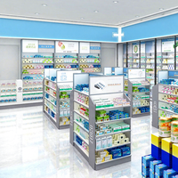 Étagères de présentation de pharmacie modernes à plusieurs niveaux, écologiques, avec logo personnalisable éclairé par LED - Prix d'usine pour les magasins de détail