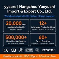 Yycore 4P MCB 220V 10kA ADB7-63 Courbe C 6A-125A Industriel IEC60898-1 CE CB CCC PA66 Ignifuge IP20 Protection 50/60Hz