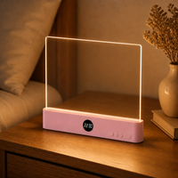 Lampe de bureau LED compacte et moderne à piles, rose, lumière vive longue durée, pour lecture au chevet, étude, camping, voyage, portable