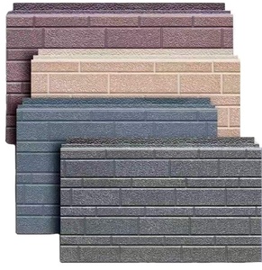 <span class=keywords><strong>Panneau</strong></span> mural sandwich en mousse de polyuréthane métallique extérieur 2026 Chine, épaisseur 16 mm, pour murs extérieurs de villas traditionnelles - Product Image 3