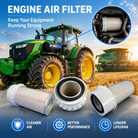 Filtre à air Fleetguard AF1733KM AF1733K AF4059K AF26285K AF26286 11EM21041 pour tracteurs et moissonneuses-batteuses John Deere New Holland