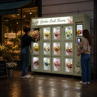 Vitrina Refrigerada para Flores Winnsen, Puerta Doble de Vidrio con Cierre Automático para Floristería 24H