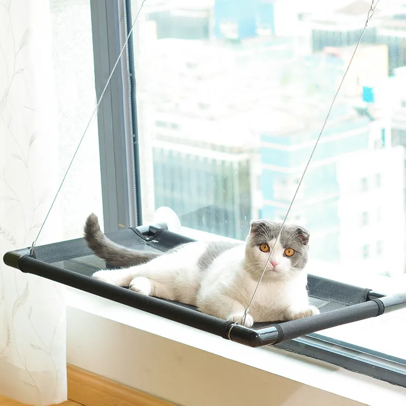 Üretici toptan yüksek yük kapasitesi enayi pencere asılı kedi hamak