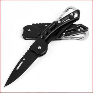 Cuchillo plegable de acero inoxidable con llavero, hoja de 6,5 cm, borde liso, cuchillo para frutas portátil, fácil de llevar - Product Image 3