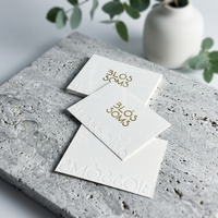 Tarjeta de Visita Personalizada de Lujo con Relieve, Impresión de Tarjetas de Felicitación con Estampado en Lámina Dorada sobre Cartulina