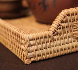 Plateaux décoratifs en rotin bambou Rectangle faits à la main Vietnam pour le rangement des affaires ou la décoration intérieure fabriqués au Vietnam - Product Image 3