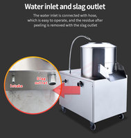 Industriële roestvrijstalen fruit- en notenpeller, hoogrendements elektrische aardappel- en wortelwasmachine, 220V, 60kg, 1 set