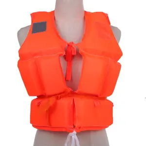 Orange Adult Plus Size Red Water Sports Foam Swimming Life Jacket Vest With Survival Whistle