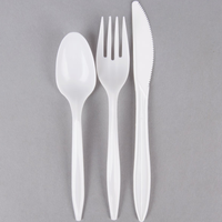Fourchette à fruits moyenne jetable de haute qualité ensemble de couverts échantillon gratuit cuillère en plastique couteau Chine usine prix de gros pour Sushi