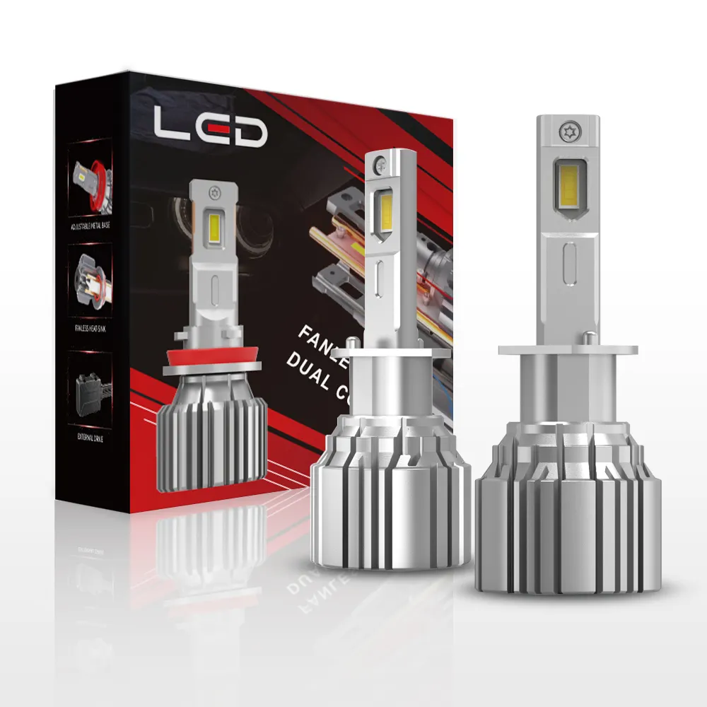 LANSEKO Hot Sell LED headlight bulbs fanless halogen type led lighting G10 H1 high brightness LED headlight for car