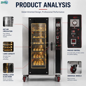 <span class=keywords><strong>Four</strong></span> à air chaud à convection vapeur ZL 8E/ZL 8G, 8 plateaux, <span class=keywords><strong>four</strong></span> de boulangerie commercial électrique/gaz en acier inoxydable automatique pour pain et pâtisserie - Product Image 4