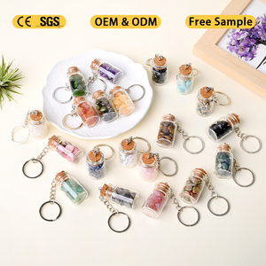 Porte-clés personnalisé en cristal de guérison fait main, bouteille à vœux, thème amour, pour décoration, vente en gros - Product Image 3