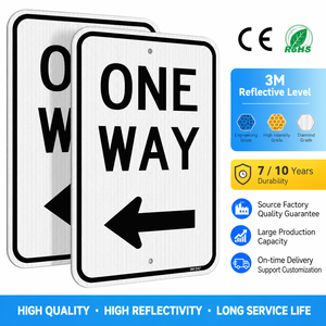 Panneau de signalisation routière réfléchissant en aluminium, <span class=keywords><strong>film</strong></span> réfléchissant de troisième qualité, 12x18 pouces, flèche gauche, panneau d'avertissement pour <span class=keywords><strong>intersection</strong></span> de rue - Product Image 1