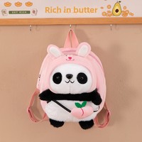 Sac à dos double Panda Capybara, sac bandoulière, jouet en peluche moelleux, poupée en peluche, polyester et coton, super doux, unisexe, enfant