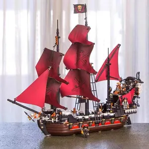 16009 1097 pièces Blocs de construction <span class=keywords><strong>Bateau</strong></span> <span class=keywords><strong>pirate</strong></span> Queen Anne's Revenge Modèle de briques de construction Jouet compatible pour enfants Anniversaire - Product Image 4