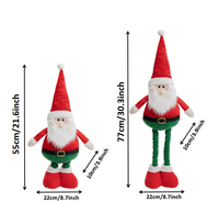 Klassisches Rot-Grünes Samt-Weihnachtsmann-Rentier-Elfen-Plüsch-Trio mit Langen Beinen für Weihnachtliche Schaufensterdekoration