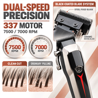 Alat Cukur Rambut Profesional Tanpa Kabel 7500RPM 2 Kecepatan Tipe C Isi Ulang 1200mAh Pisau Keramik Barber Trimmer 6 Guide Rumah Tangga RV