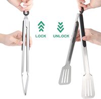 Pince de cuisine en acier inoxydable résistante à la chaleur avec logo personnalisé, OEM ODM, pince à barbecue avec emballage à marque privée