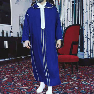CCY <span class=keywords><strong>Boubou</strong></span> <span class=keywords><strong>Homme</strong></span> Musulman Vêtement Islamique à Capuche Jubbah Qamis Bisht Robe Marocaine à Manches Longues Thobe Ramadan - Product Image 3