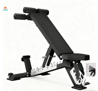 Banc de musculation commercial réglable de haute qualité, en métal, portable et pliable, pour entraînement incliné, décliné, assis et presse à jambes