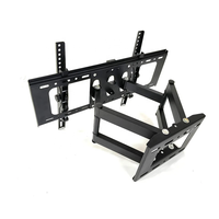 Dudukan TV Dinding Full Motion Baja Max VESA 600x400mm untuk TV 32-70 inci dengan Kemiringan 15° & Putaran 60° Kapasitas 50kg Warna Hitam Bersertifikasi CE