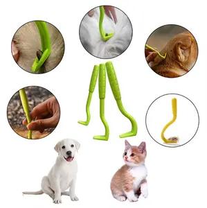 Dogs Cats Cleaning Dual Teeth Tick Twister Pets Flea Clip Mites Twist Hook Remover Hook Pets Tick Removal Tool