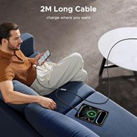 Câble USB C UGREEN 140W 6,6 pieds 2 en 1 USB C vers USB C, câble de charge rapide, câble de données USB tressé en nylon pour iPhone et Galaxy