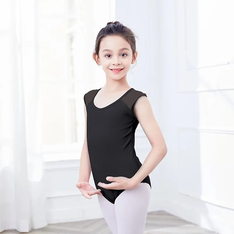 Clearance Children Tank Ballet Leotards Girls Mesh Splice Back Hollow Dance Bodysuit Clearance Sale