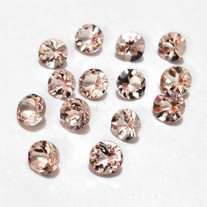 Piedra de morganita de melocotón Natural certificada por IGI de 6mm, piedra preciosa calibrada suelta de corte redondo brillante para la fabricación de colgantes de anillos de joyería - Product Image 1