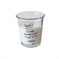 Gobelet en verre thermorésistant à bord évasé pour boissons froides, petit-déjeuner, lait de soja, thé – Cadeau d'affaires tendance pour Noël