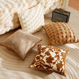 Funda <span class=keywords><strong>de</strong></span> cojín cuadrada estilo francés, color marrón cremoso, <span class=keywords><strong>de</strong></span> mediados <span class=keywords><strong>de</strong></span> siglo, para sofá <span class=keywords><strong>de</strong></span> sala <span class=keywords><strong>de</strong></span> estar Maillard, con núcleo. - Product Image 4