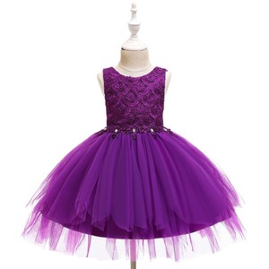 Robe de demoiselle d'honneur de fille de fleur de style européen avec arc robe de princesse gonflée d'été exquise robe de soirée - Product Image 4