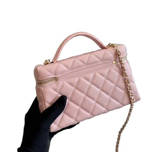 Pink Diamond Patterned Women's Shoulder Bag With Zipper Closure Horizontal <b>Square</b> Fashion Handbag For Everyday Use - Product Image 5