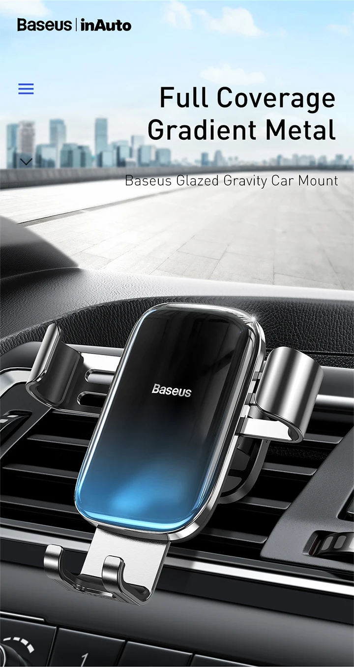 Glaze Gravity Car Mount 360 degree rotational adiustability car holder