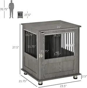 Wholesale Furniture Dog Kennel Wooden End Table Small Pet Crate with Magnetic Door Indoor Crate Animal Cage
